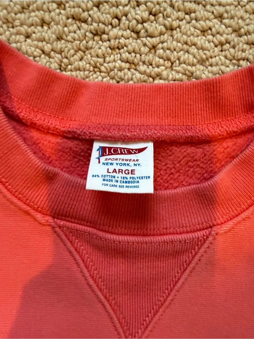 Vintage J. Crew Coral Crewneck Sweatshirt